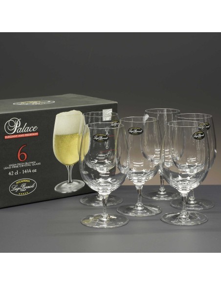 Juego de 6 copas de cristal para cerveza - Colección PALACE.