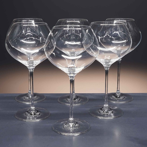 Juego de 6 copas de cristal para vino o agua - Colección CELEBRATION BORGOÑA.