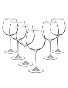 Juego de 6 copas de cristal para vino o agua - Colección PRESTIGE.