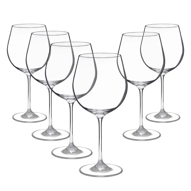 Juego de 6 copas de cristal para vino o agua - Colección PRESTIGE.