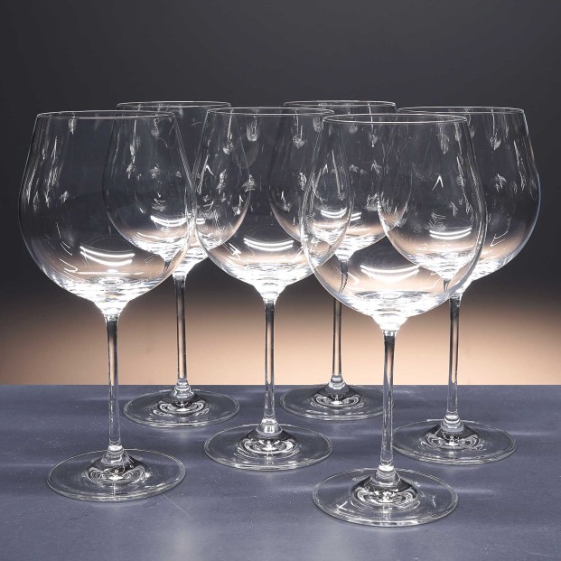 Juego de 6 copas de cristal para vino o agua - Colección PRESTIGE.