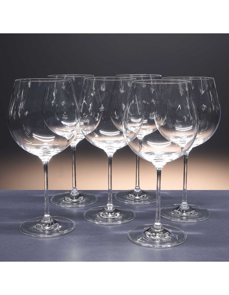 Juego de 6 copas de cristal para vino o agua - Colección PRESTIGE.