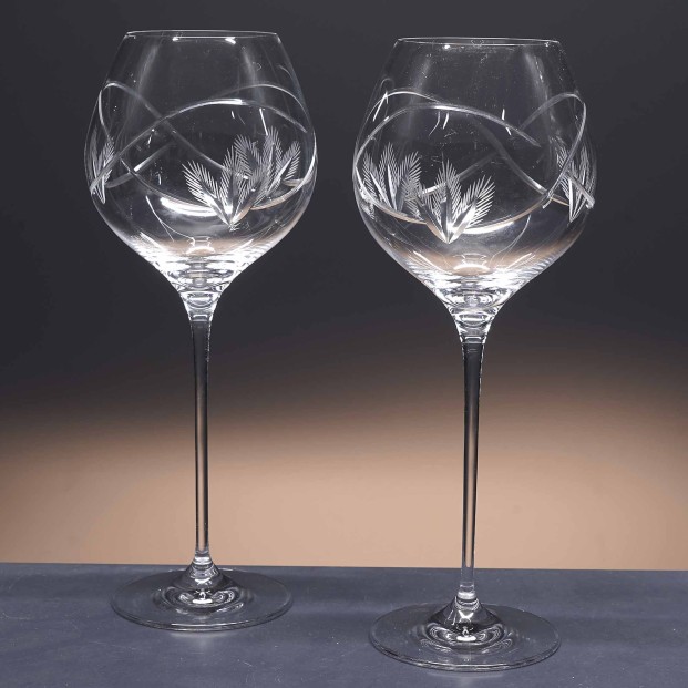 Conjunto de 2 copas de cristal para vino o agua - Colección FASCINATION - Talla 080.