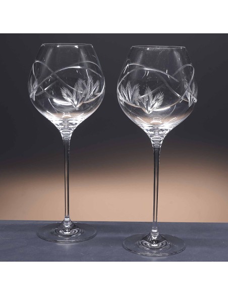 Conjunto de 2 copas de cristal para vino o agua - Colección FASCINATION - Talla 080.