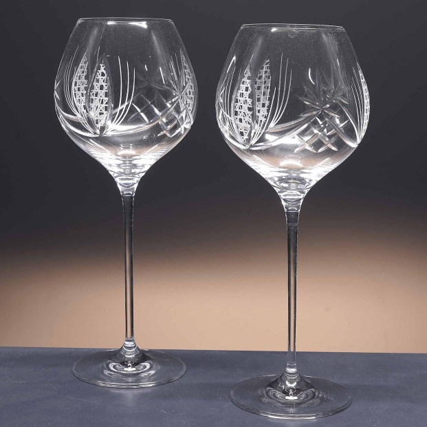 Conjunto de 2 copas de cristal para vino o agua - Colección FASCINATION - Talla 111.