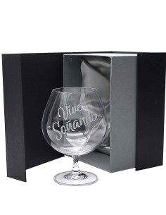 Set de 1 copa de cristal para coñac o brandy - Colección GASTRO-GRABADO - Grabación personalizada.