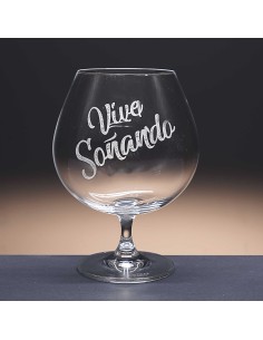 Set de 1 copa de cristal para coñac o brandy - Colección GASTRO-GRABADO - Grabación personalizada. 2