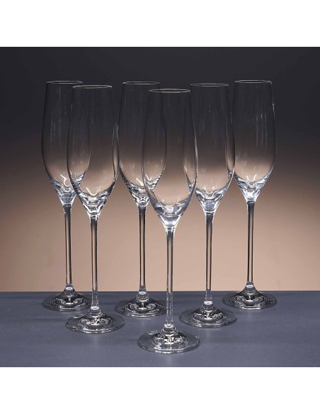 Set de 6 copas de cristal para champán - Colección CELEBRATION.