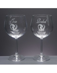 Set de 2 copas de cristal para vino o agua - Colección GASTRO RESERVA-GRABADO - Grabación personalizada.