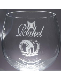 Set de 2 copas de cristal para vino o agua - Colección GASTRO RESERVA-GRABADO - Grabación personalizada. 2
