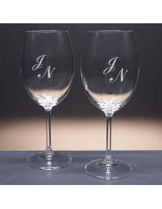 Set de 2 copas de cristal para vino o agua - Colección GASTRO BORGOÑA-GRABADO - Grabación personalizada. 2