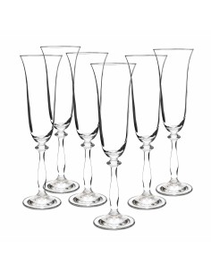 Set de 6 copas de cristal para champán - Colección ANGELA.