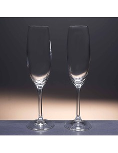 Set de 2 copas de cristal para champán+bandeja de cristal - Colección GASTRO. 2