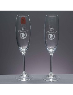 Set de 2 copas de cristal para champán - Colección GASTRO-ANIVERSARIO.