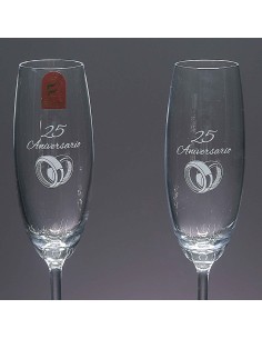 Set de 2 copas de cristal para champán - Colección GASTRO-ANIVERSARIO. 2