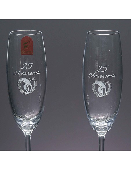 Set de 2 copas de cristal para champán - Colección GASTRO-ANIVERSARIO.