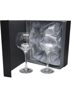 Set de 2 copas de cristal para gin tonic - Colección COMBY-GRABADO - Grabación personalizada.