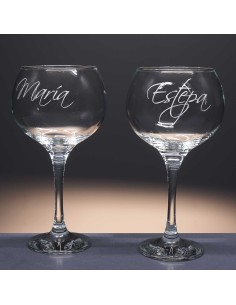 Set de 2 copas de cristal para gin tonic - Colección COMBY-GRABADO - Grabación personalizada. 2