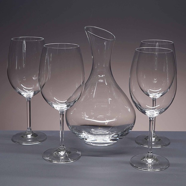 Set de 4 copas de cristal para vino o agua+decantador - Colección GASTRO BORGOÑA+31B06.