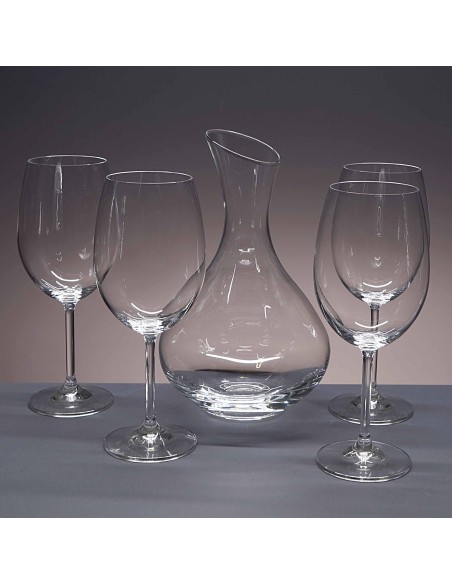 Set de 4 copas de cristal para vino o agua+decantador - Colección GASTRO BORGOÑA+31B06.