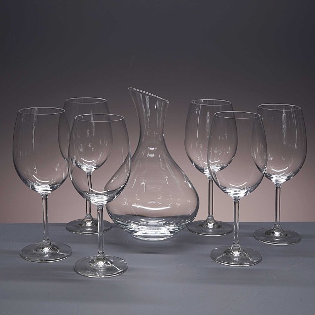 Set de 6 copas de cristal para vino o agua+decantador - Colección GASTRO BORGOÑA+31B06.