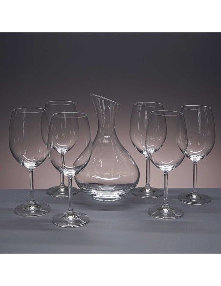 Set de 6 copas de cristal para vino o agua+decantador - Colección GASTRO BORGOÑA+31B06.