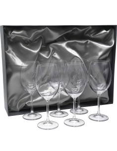 Set de 6 copas de cristal para vino o agua - Colección GASTRO BORGOÑA-GRABADO - Grabación personalizada.