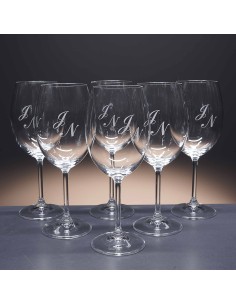 Set de 6 copas de cristal para vino o agua - Colección GASTRO BORGOÑA-GRABADO - Grabación personalizada. 2