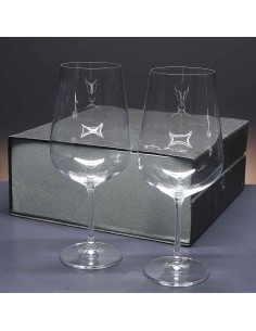 Set de 2 copas de cristal para vino o agua - Colección TORI TITANIUM. 2