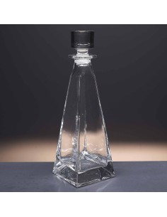 Botella de cristal - Para whisky o licor - Colección PIRAMIDE. 2