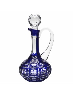 Botella de cristal encamisado (doblado) - Para whisky o licor - Colección 4355-COBALTO.