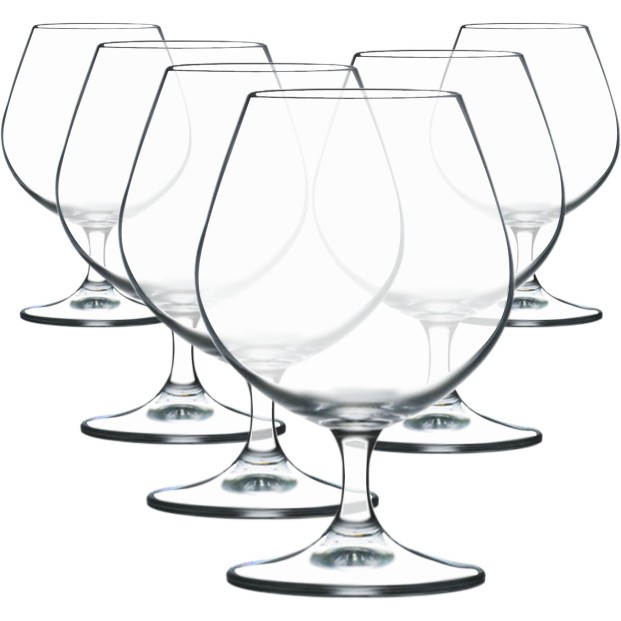 Juego 6 copas de cristal para coñac - Colección NATALIE.