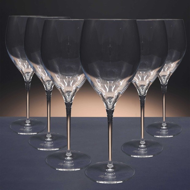 Juego 6 copas de cristal para agua - Colección MAGNIFICO.