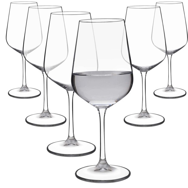 Juego 18 copas de cristal para vino tinto - Colección TORI TITANIUM.