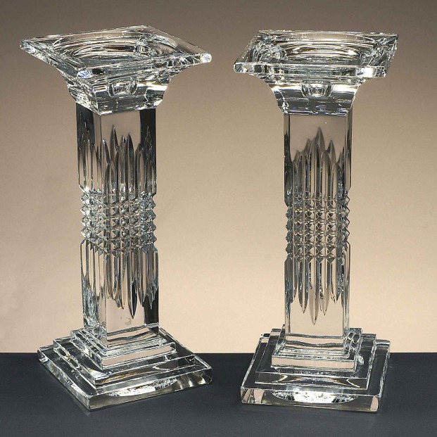 Candelabro de cristal - Portavela - Colección COLUMNA - 2 unidades.