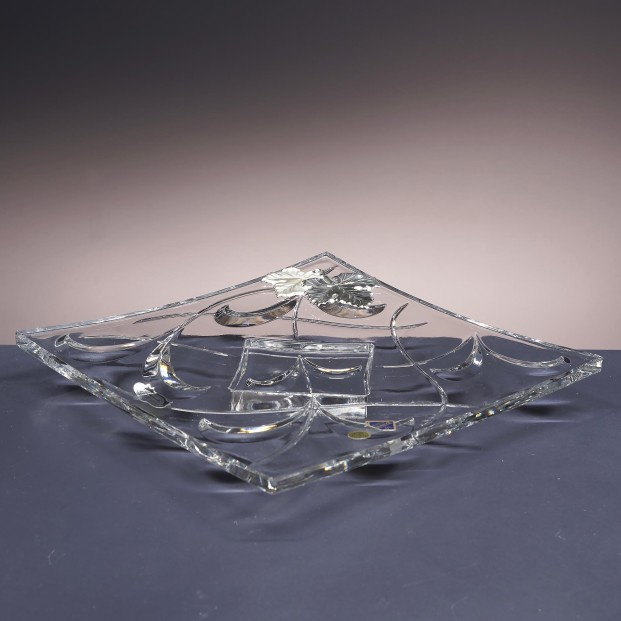 Centro plano de mesa de cristal - Colección OSAKA - Talla Liso.