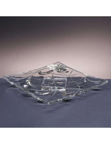 Centro plano de mesa de cristal - Colección OSAKA - Talla Liso.