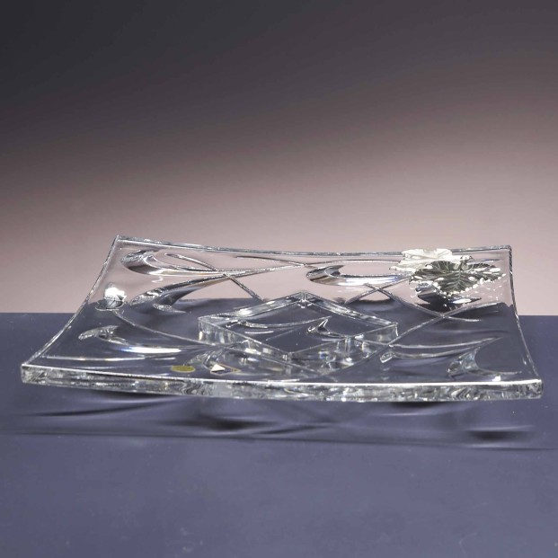 Centro plano de mesa de cristal - Colección OSAKA - Talla Liso.