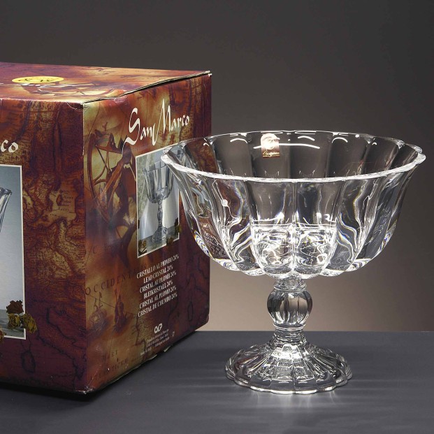 Centro de mesa de cristal con pie - Colección SAN MARCO.