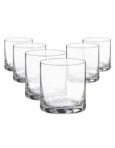 Juego de 6 vasos bajos de cristal para whisky o agua - Colección GOGO.