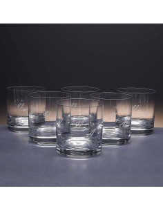 Juego de 6 vasos bajos de cristal para whisky o agua - Colección GOGO-GRABADO - Grabación personalizada. 2