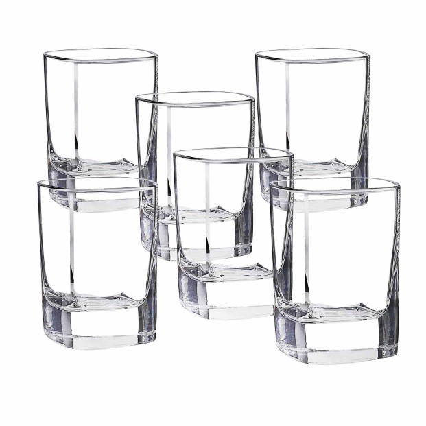 Juego de 6 vasos de cristal para chupitos de licor o whisky - Colección STRAUSS.