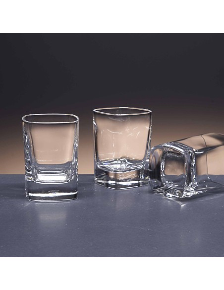 Juego de 6 vasos de cristal para chupitos de licor o whisky - Colección STRAUSS.