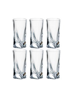 Juego de 6 vasos de cristal para chupitos de licor o whisky - Colección QUADRO.