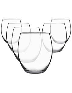 Juego de 6 vasos bajos de cristal para whisky o agua - Colección MAGNIFICO.