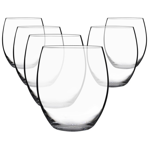 Juego de 6 vasos bajos de cristal para whisky o agua - Colección MAGNIFICO.
