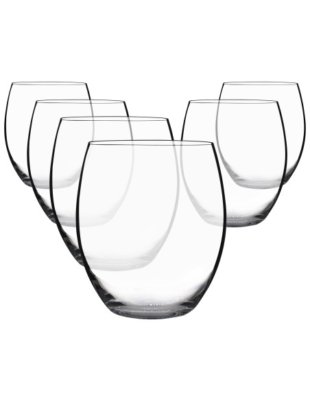 Juego de 6 vasos bajos de cristal para whisky o agua - Colección MAGNIFICO.