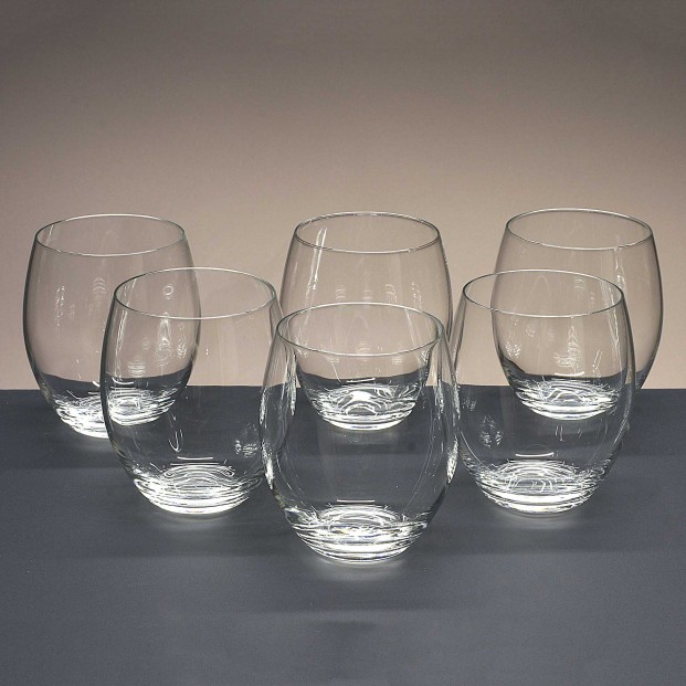 Juego de 6 vasos bajos de cristal para whisky o agua - Colección MAGNIFICO.