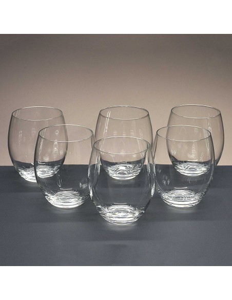 Juego de 6 vasos bajos de cristal para whisky o agua - Colección MAGNIFICO.