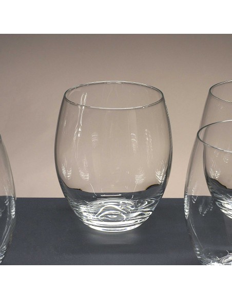 Juego de 6 vasos bajos de cristal para whisky o agua - Colección MAGNIFICO.